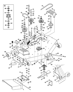 Mower Deck 48-Inch Fabricated Deck Diagram and Parts List for 19B40015100 (48Inch)(2015) Cub Cadet Lawn Tractor